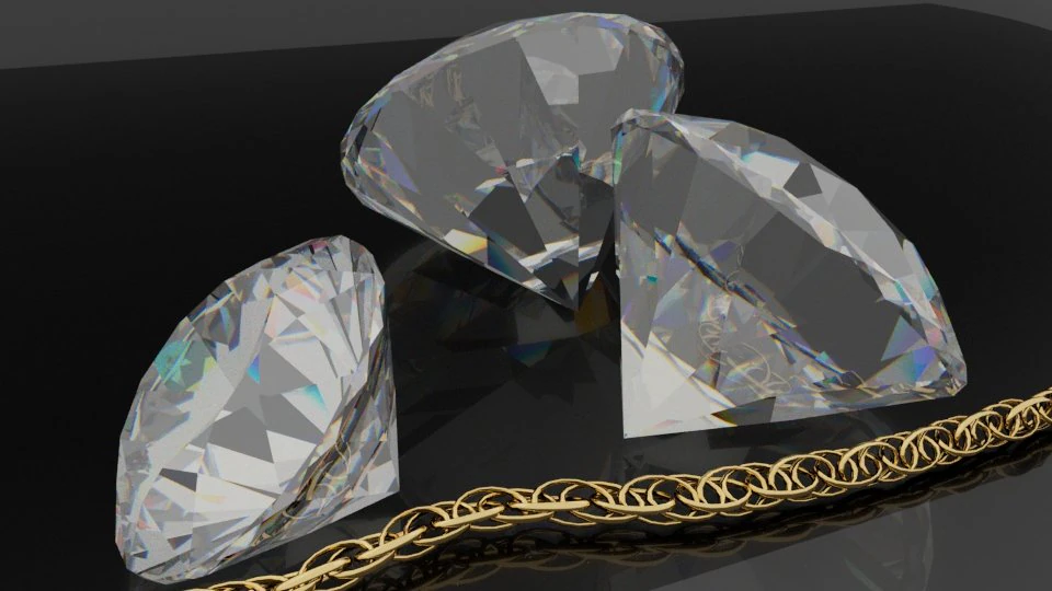 Diamond 3D Model .c4d .max .obj .3ds .fbx .stl .blend 