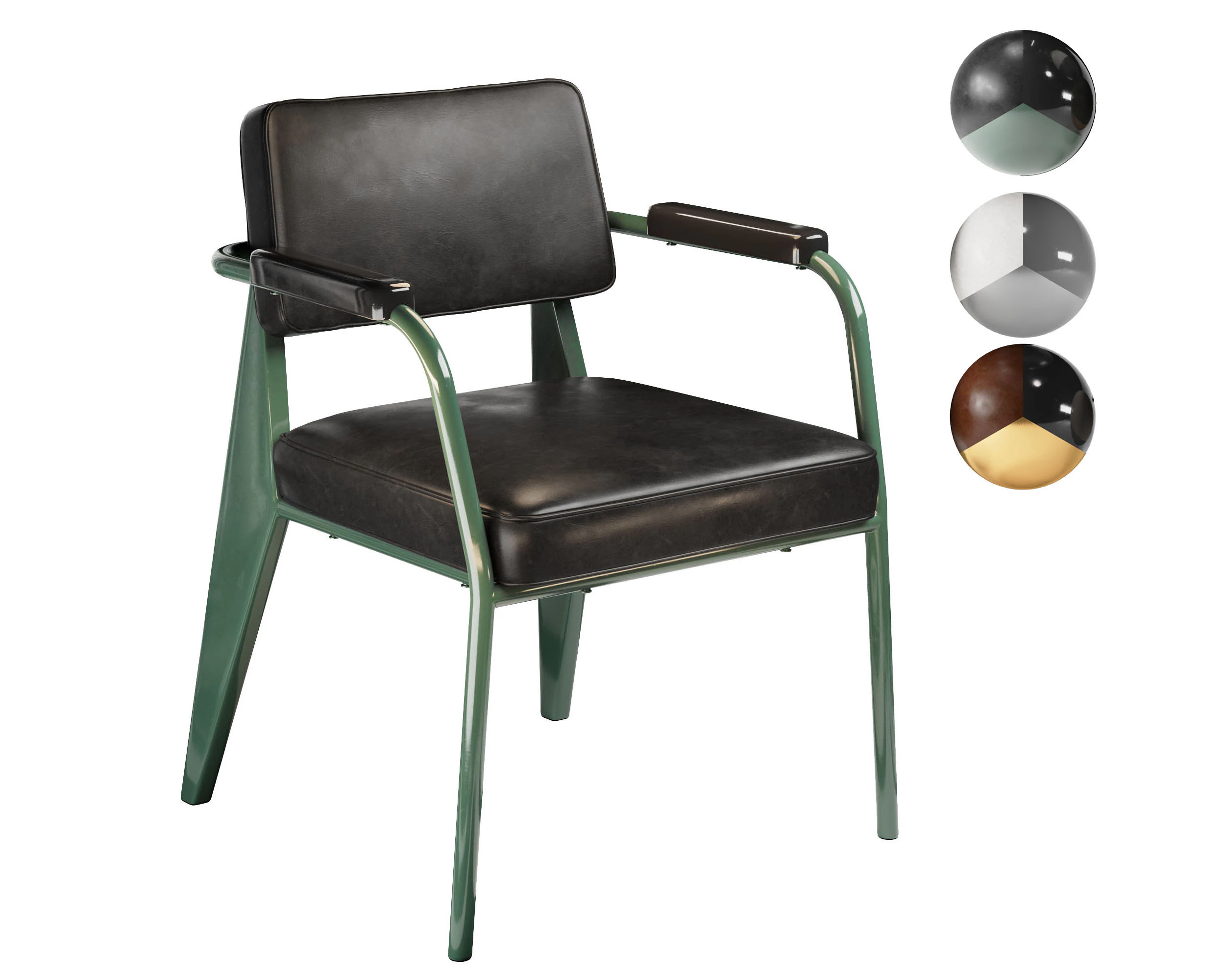 Cadeira de couro Modelo 3D .c4d .max .obj .3ds .fbx .stl .blend 