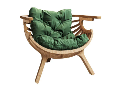 Стул ракушка 3D Модель