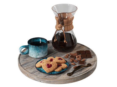 Chemex on a tray 3Dモデル
