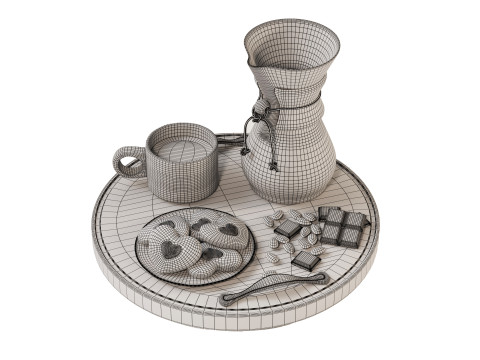 Chemex on a tray Model 3D