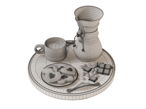 Chemex on a tray 3D Model