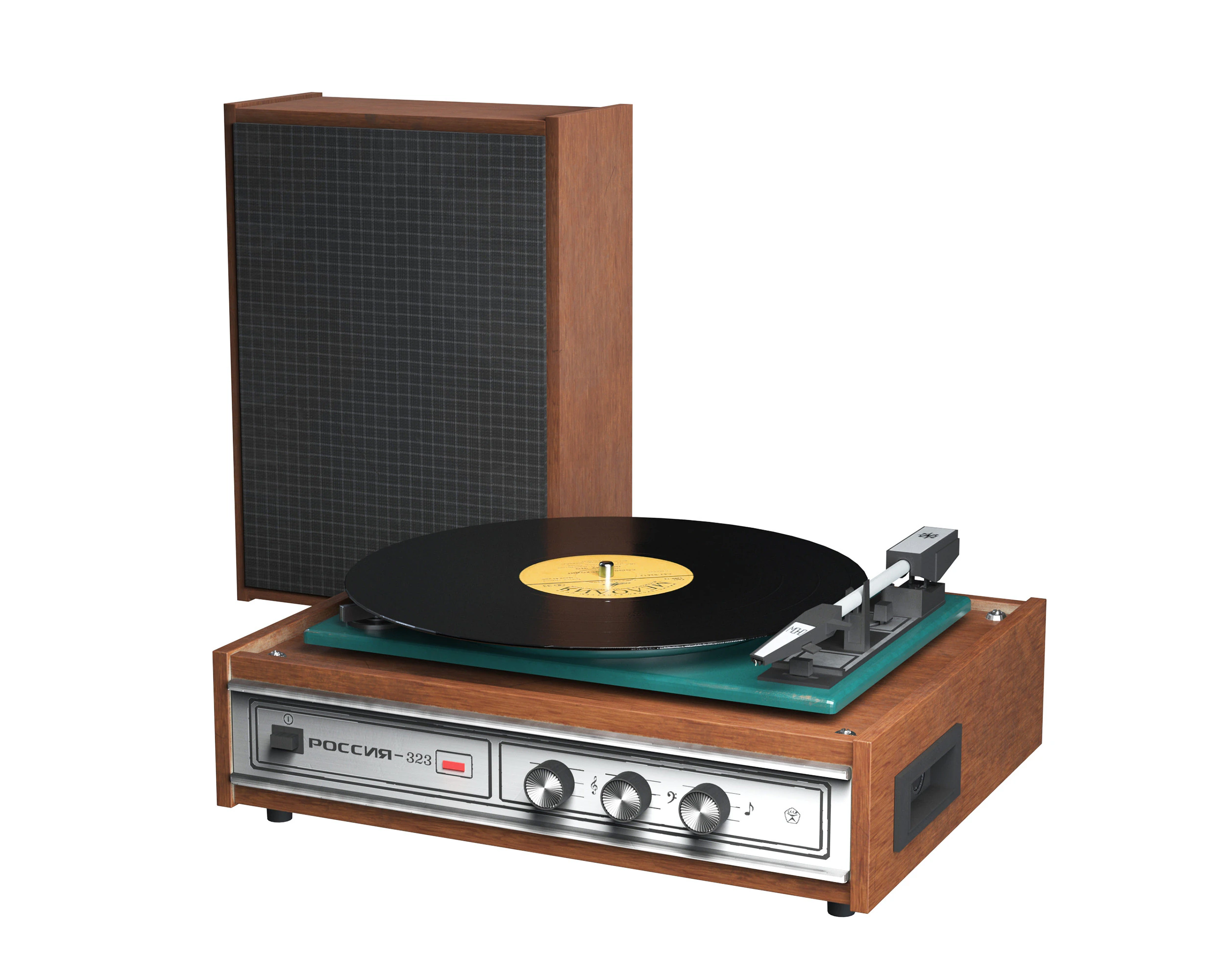 Vinyl Record Player Russia - 323 3D Model .c4d .max .obj .3ds .fbx .stl .blend