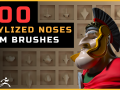 100 ZBrush VDM Stylized nose brushes 3D Assets