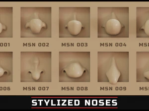 100 ZBrush VDM Stylized nose brushes 3D Model