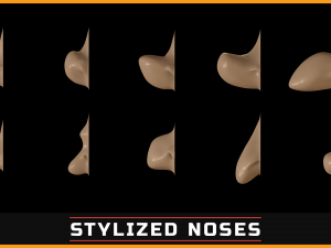 100 ZBrush VDM Stylized nose brushes Modello 3D