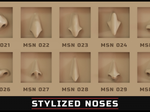 100 ZBrush VDM Stylized nose brushes Modello 3D