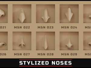 100 ZBrush VDM Stylized nose brushes 3D Model