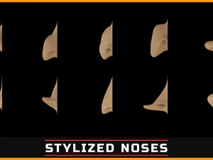 100 ZBrush VDM Stylized nose brushes 3D Model