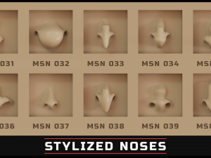 100 ZBrush VDM Stylized nose brushes Modello 3D