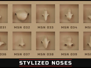 100 ZBrush VDM Stylized nose brushes 3D Model