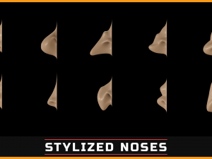 100 ZBrush VDM Stylized nose brushes Modello 3D