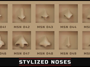 100 ZBrush VDM Stylized nose brushes 3D Model