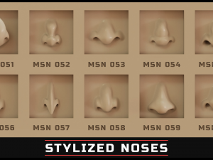 100 ZBrush VDM Stylized nose brushes Modello 3D