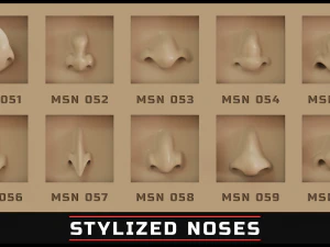 100 ZBrush VDM Stylized nose brushes 3D Model