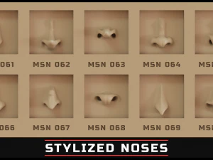 100 ZBrush VDM Stylized nose brushes 3D Model