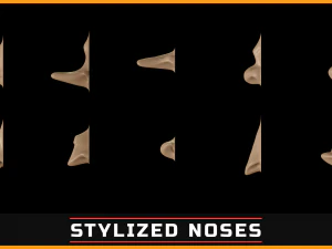 100 ZBrush VDM Stylized nose brushes 3D Model