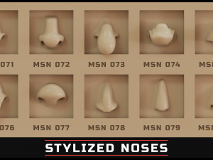 100 ZBrush VDM Stylized nose brushes Modello 3D