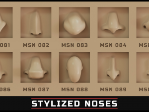 100 ZBrush VDM Stylized nose brushes Modello 3D
