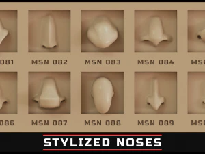 100 ZBrush VDM Stylized nose brushes 3D Model