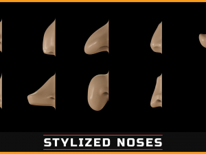 100 ZBrush VDM Stylized nose brushes Modello 3D