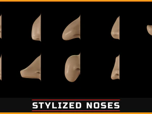 100 ZBrush VDM Stylized nose brushes 3D Model