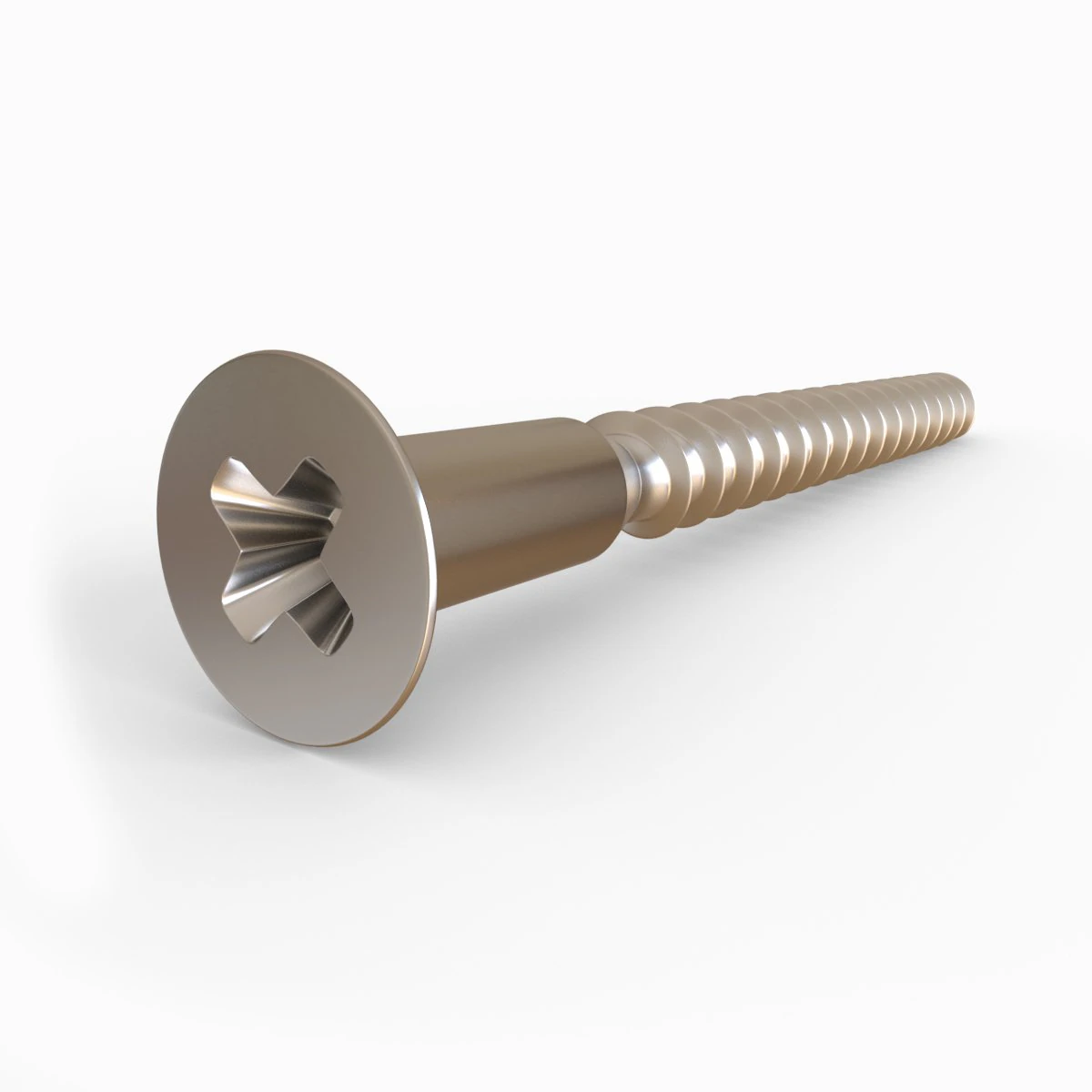 Phillips Flat Head Wood Screw 3D Model .c4d .max .obj .3ds .fbx .stl .blend 