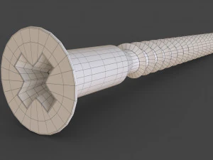 Phillips Flat Head Wood Screw 3D Model