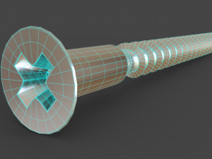 Phillips Flat Head Wood Screw 3D Model