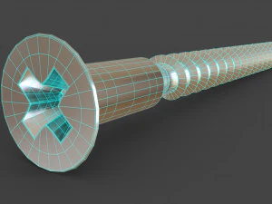 Phillips Flat Head Wood Screw 3D Model