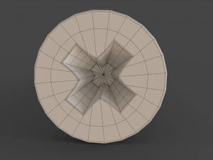 Phillips Flat Head Wood Screw 3D Model