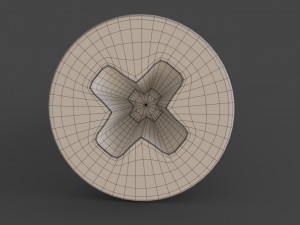 Phillips Flat Head Wood Screw 3D Model