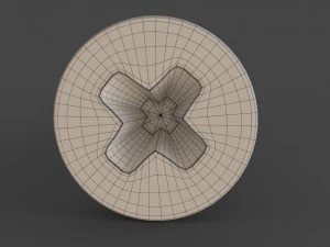 Phillips Flat Head Wood Screw 3D Model