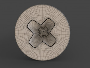 Phillips Flat Head Wood Screw 3D Model