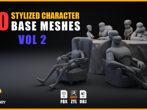 30 Stylized Character Base Meshes VOL 2 3D 模型