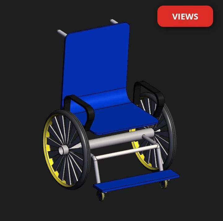 Wheel chair 3D Model .c4d .max .obj .3ds .fbx .stl .blend 