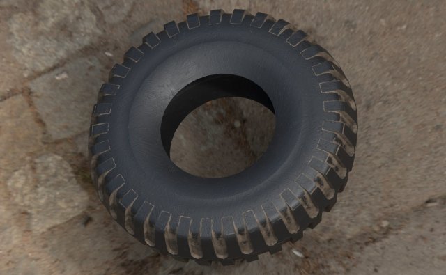 Military-DUKW-NDT-1100-18 Tires 3D Model .c4d .max .obj .3ds .fbx .stl .blend