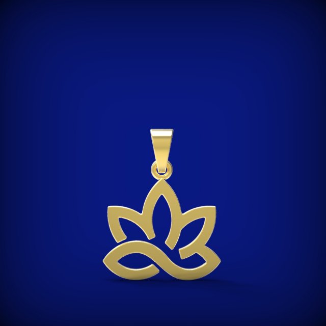 Lotus flower pendant 3D Model .c4d .max .obj .3ds .fbx .stl .blend 
