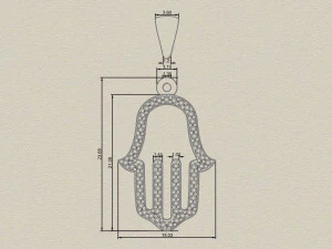 Pendant Hamsa 3D Model