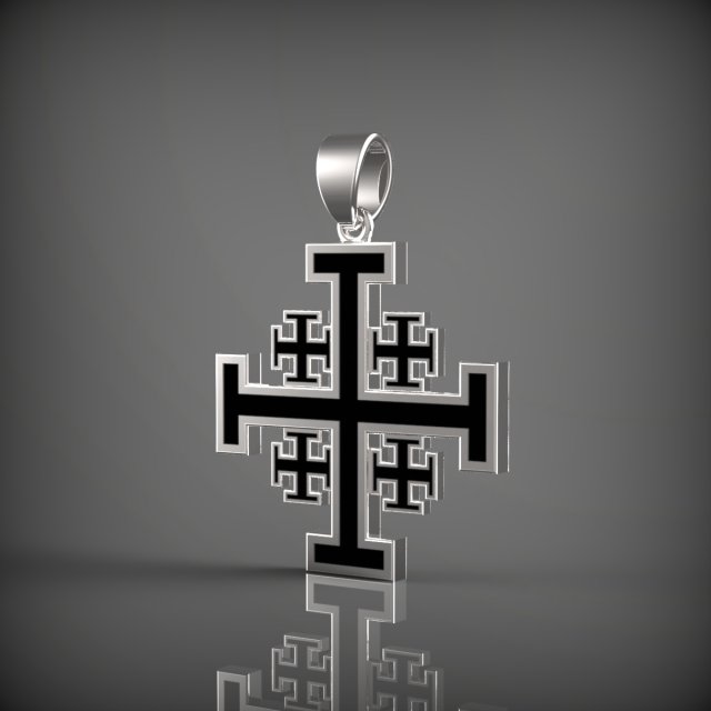 Jerusalem Cross 3D Modell .c4d .max .obj .3ds .fbx .stl .blend