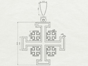 Jerusalem Cross 3D Modell