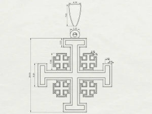 Jerusalem Cross 3D Model