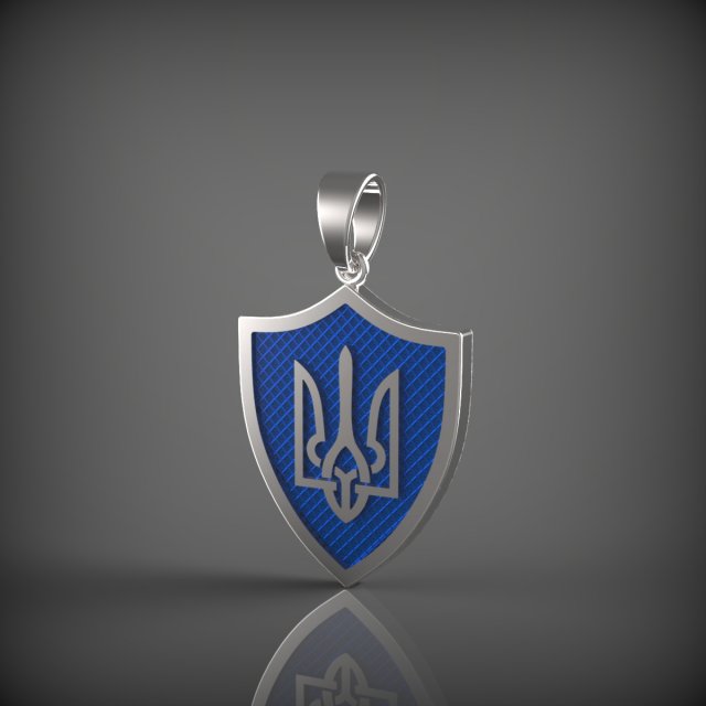 Pendant coat of arms of Ukraine 3D Модель .c4d .max .obj .3ds .fbx .stl .blend 