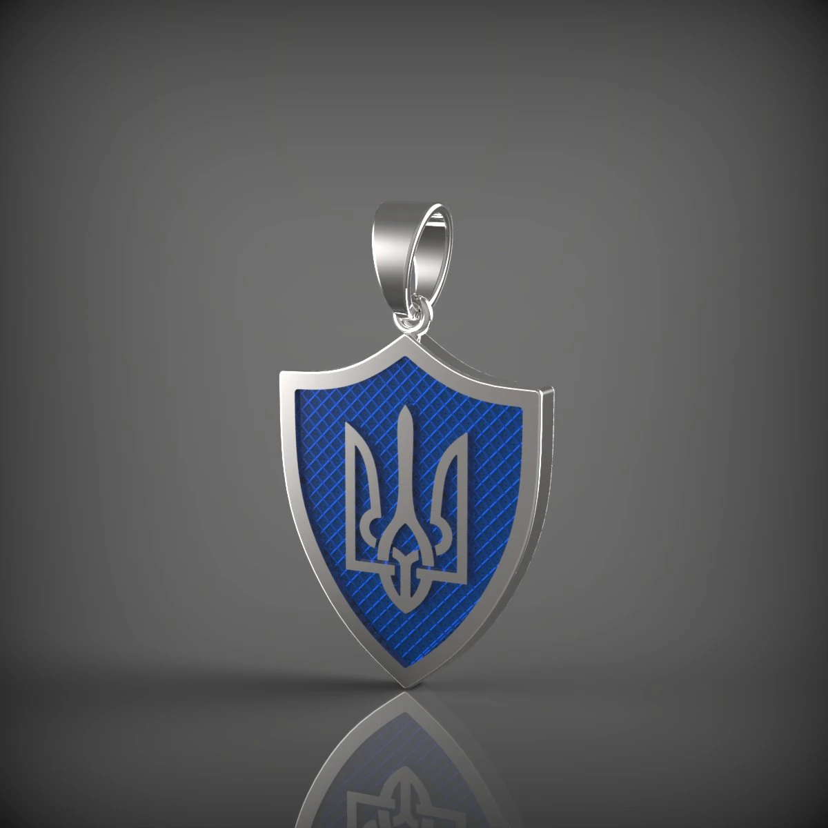 Pendant coat of arms of Ukraine 3D Model .c4d .max .obj .3ds .fbx .stl .blend