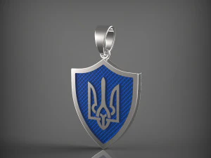 Zawieszka z herbem Ukrainy Model 3D
