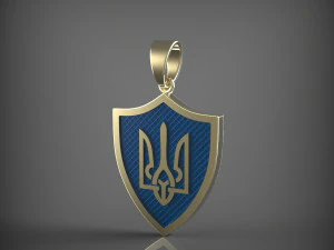 Pendant coat of arms of Ukraine 3D Model