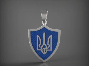 Pendant coat of arms of Ukraine 3D Model