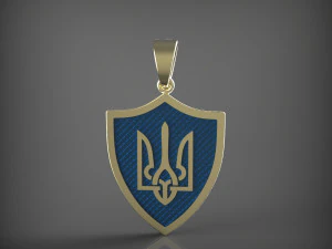 Pendant coat of arms of Ukraine 3D Model
