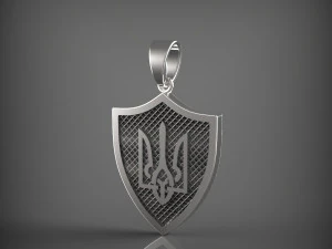 Pendant coat of arms of Ukraine 3D Model