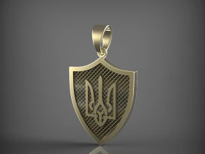 Pendant coat of arms of Ukraine 3D Model